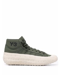 Sneakers alte di tela verde scuro di Y-3
