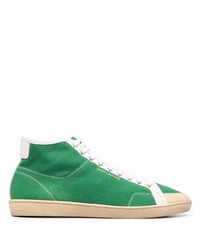 Sneakers alte di tela verdi di Saint Laurent