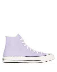 Sneakers alte di tela viola chiaro di Converse