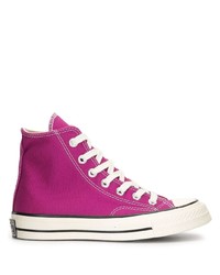Sneakers alte di tela viola melanzana di Converse