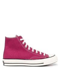 Sneakers alte di tela viola melanzana di Converse