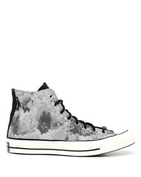 Sneakers alte effetto tie-dye grigie
