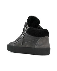 Sneakers alte grigio scuro di Giuseppe Zanotti Design
