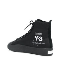 Sneakers alte in pelle a fiori nere di Y-3
