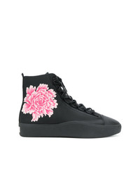Sneakers alte in pelle a fiori nere di Y-3