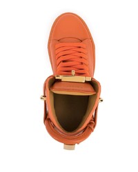 Sneakers alte in pelle arancioni di Buscemi