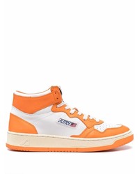 Sneakers alte in pelle arancioni di AUTRY