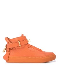 Sneakers alte in pelle arancioni di Buscemi