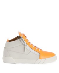 Sneakers alte in pelle arancioni di Giuseppe Zanotti