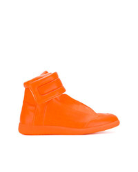 Sneakers alte in pelle arancioni di Maison Margiela