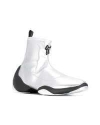 Sneakers alte in pelle argento di Giuseppe Zanotti Design