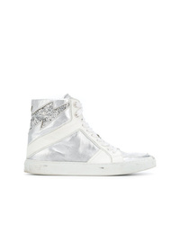 Sneakers alte in pelle argento di Zadig & Voltaire