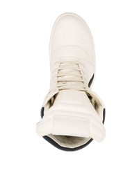 Sneakers alte in pelle beige di Rick Owens