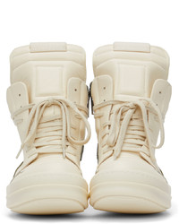 Sneakers alte in pelle beige di Rick Owens
