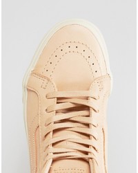 Sneakers alte in pelle beige di Vans