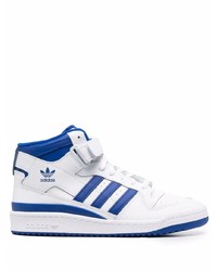 Sneakers alte in pelle bianche e blu scuro di adidas