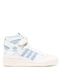 Sneakers alte in pelle bianche e blu di adidas