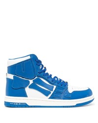 Sneakers alte in pelle bianche e blu di Amiri