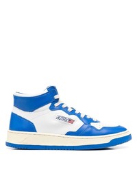 Sneakers alte in pelle bianche e blu di AUTRY