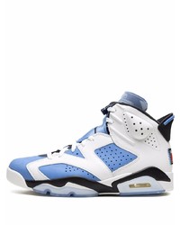 Sneakers alte in pelle bianche e blu di Jordan