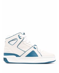Sneakers alte in pelle bianche e blu di Just Don