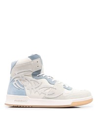 Sneakers alte in pelle bianche e blu di Misbhv