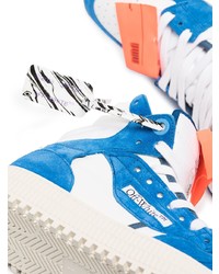 Sneakers alte in pelle bianche e blu di Off-White