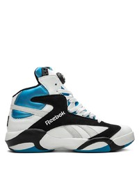 Sneakers alte in pelle bianche e blu di Reebok