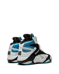 Sneakers alte in pelle bianche e blu di Reebok
