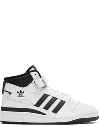 Sneakers alte in pelle bianche e nere di adidas Originals