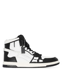 Sneakers alte in pelle bianche e nere di Amiri