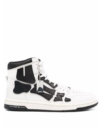 Sneakers alte in pelle bianche e nere di Amiri