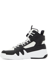 Sneakers alte in pelle bianche e nere di Giuseppe Zanotti