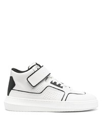 Sneakers alte in pelle bianche e nere di Calvin Klein