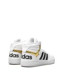 Sneakers alte in pelle bianche e nere di adidas