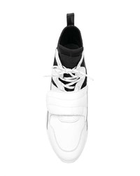 Sneakers alte in pelle bianche e nere di Hogan