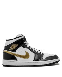 Sneakers alte in pelle bianche e nere di Jordan