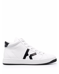 Sneakers alte in pelle bianche e nere di Kenzo