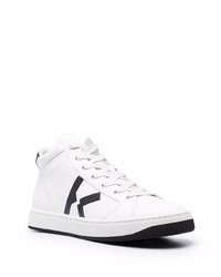 Sneakers alte in pelle bianche e nere di Kenzo