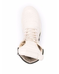 Sneakers alte in pelle bianche e nere di Rick Owens
