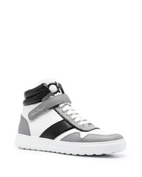 Sneakers alte in pelle bianche e nere di Salvatore Ferragamo