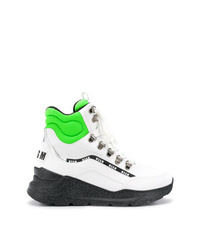 Sneakers alte in pelle bianche e nere di MSGM