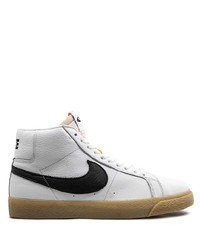 Sneakers alte in pelle bianche e nere di Nike