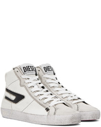Sneakers alte in pelle bianche e nere di Diesel