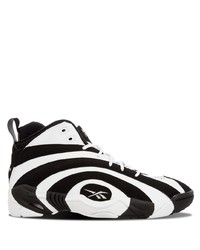 Sneakers alte in pelle bianche e nere di Reebok