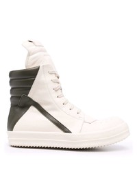 Sneakers alte in pelle bianche e nere di Rick Owens