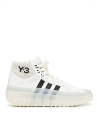 Sneakers alte in pelle bianche e nere di Y-3