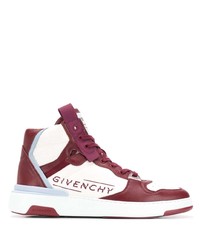 Sneakers alte in pelle bianche e rosse di Givenchy