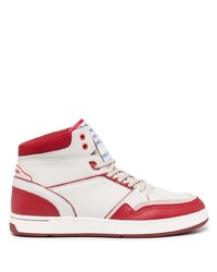 Sneakers alte in pelle bianche e rosse di PS Paul Smith