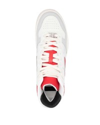 Sneakers alte in pelle bianche e rosse di Diesel